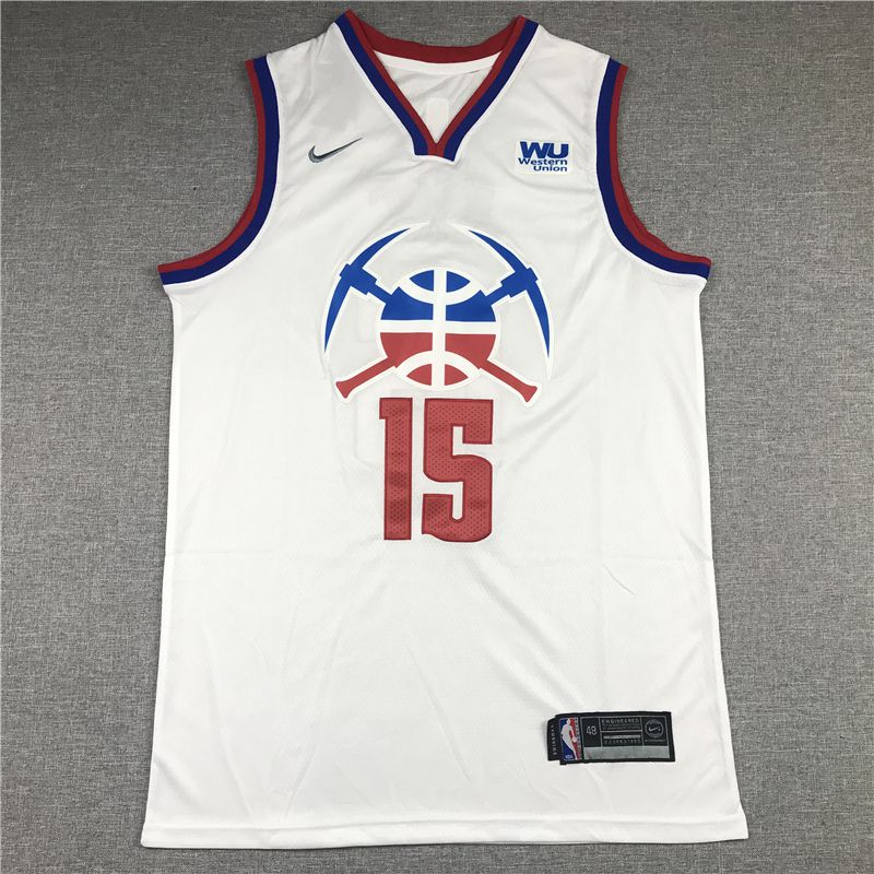 Men Denver Nuggets #15 Jokic White 2021 Nike Playoff bonus NBA Jersey->golden state warriors->NBA Jersey